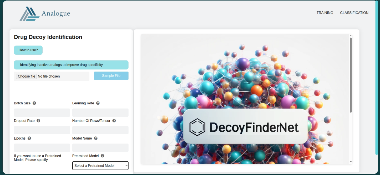 DecoyFinder-NetAna live interface